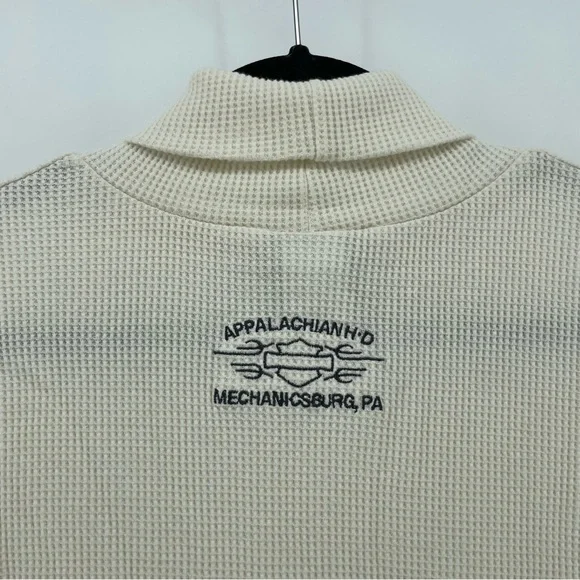 Harley Davidson Womens Turtleneck Cream Waffle Knit Cotton Blend XL - Picture 6 of 7